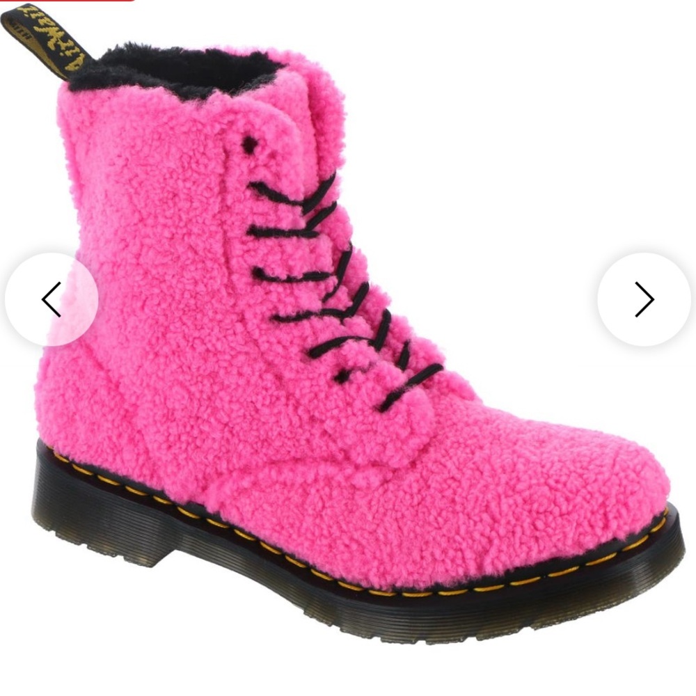 DR. MARTEN Hot Pink Sherpa Boots New!
